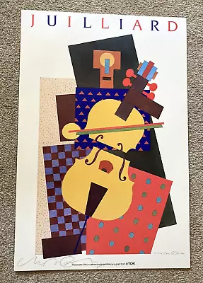 MILTON GLASER JULLIARD SCHOOL VIOLIN SIGNED POSTER-ORIGINAL 1991 POSTER-24 X 36 • $275