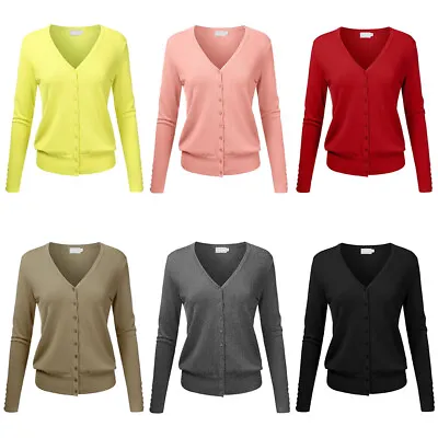 $17.99 • Buy FASHION BOOMY Women's Button Down Sweater Cardigan - V-Neck Long Sleeve Knit