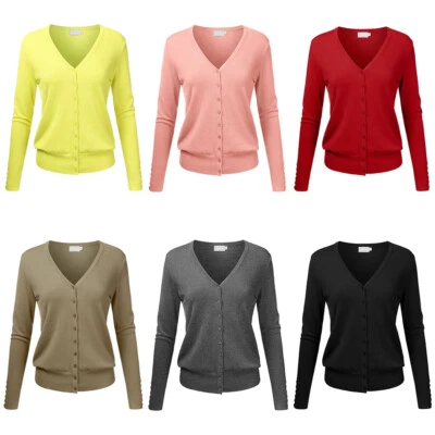 $17.99 • Buy FASHION BOOMY Women's Button Down Sweater Cardigan - V-Neck Long Sleeve Knit