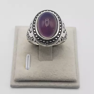 Men'& Women's Antique Mood Ring Silver  Emotion Feeling Stone Color Change • $15.99