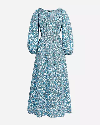 NWT J CREW V-Neck Midi Dress Blue Blooms Print Sz S • $69.99