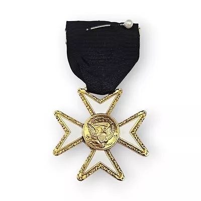 Masonic Knights Of Malta Officer Medal Spread Eagle Seal Cross Freemason Vintage • $18.36