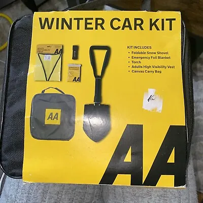 AA Winter Car Emergency Kit Folding Snow Shovel Torch Foil Blanket & Hi-Vis Vest • £12