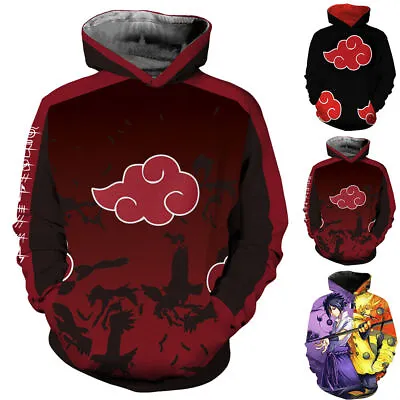 Kids Boys Anime NARUTO Hoodie 3D Graphic Print Hooded Casual Jumper Top Pullover • £9.11