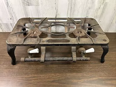 Vintage SUPERB Cast Iron 2 Burner Camping Stove • $125