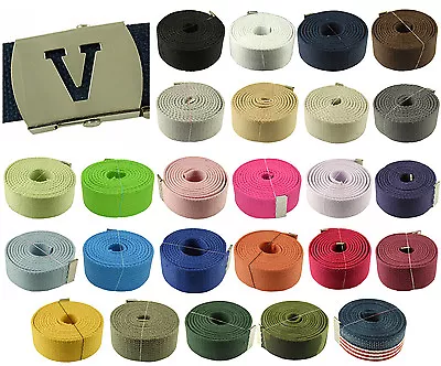 60  Capital Initial  V  Canvas Military Web Belt & Buckle 25 Color • $14.99