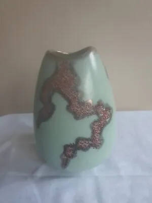 Vintage Jasba West German Pottery Lava Pale Green  6  Tall Vase  • £19.50