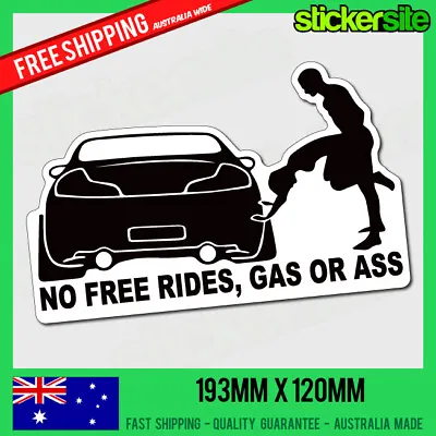 $8.95 • Buy NO FREE RIDES GAS OR ASS Sticker Decal - DRIFT FUNNY JDM Decals Illest Illmotion