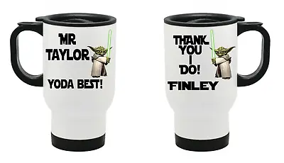 £14.99 • Buy Personalised Star Wars Yoda Travel Mug Teacher Thank You Birthday Gift Thermal