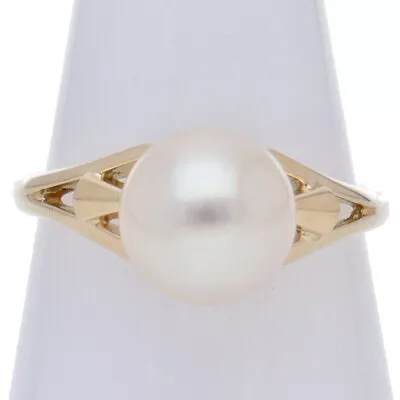 MIKIMOTO Pearl Ring P:8.2mm(#10)(#10 Width:0.1-0.8mm) K14YG Finished USED • $200