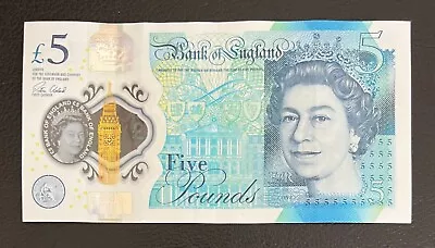 Bank Of England 5 Pounds NEW Money Note 2015 United Kingdom Queen Elizabeth II • $19.49