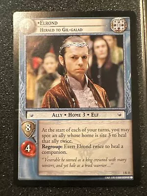 Elrond Herald Of Gil-Galad -Lord Of The Rings CCG Elf Lords Card Rare 3R13 • $15