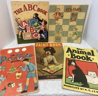 Antique Vintage Children's Story Books Antique 1930s Art Cute Nursery Rhymes Lot • $27