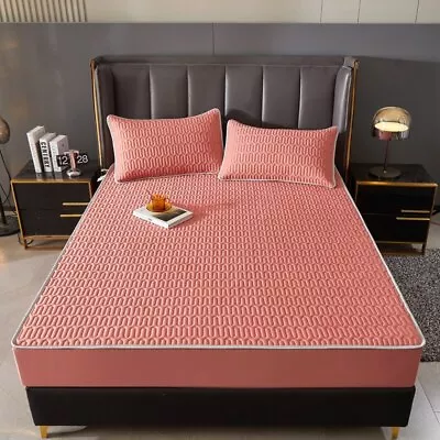 Thicken 5mm Latex Summer Bedspread Bed Cover Mattress Cover Quilted Fitted Sheet • $64.07