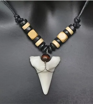 Viking Retro Biker Shark Tooth Necklace Boys Son Mens Pendant Surfer Amulet Gift • £6.89