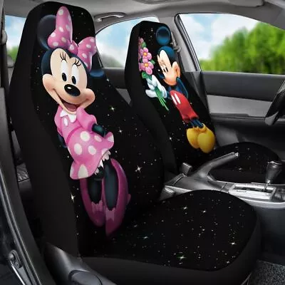 Mickey Love Minnie Mouse Ears Couple Car Seat Covers • $49.45