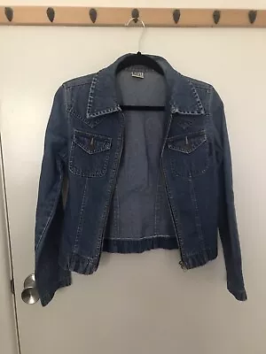 Womens Vintage Denim Jacket With Zipper Size 8 • $15