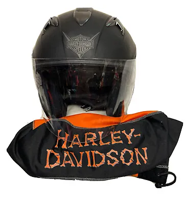 Harley Davidson Motorcycle Helmet HD-J1V Matte Black Size Large With Cover • $99.99