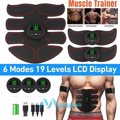 LCD EMS Abdominal Muscle Toning Trainer ABS Stimulator Toner Fitness Gym Belt • $22.83