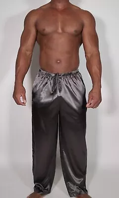 Men's Satin Gray Lounge Pants (large) • $24.98