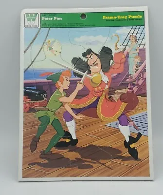 Vintage Walt Disney Frame-Tray Jigsaw Golden Puzzle Peter Pan 4522A Whitman 80s • $10.49