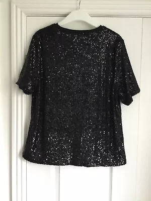 Marks And Spencer Collection Sequin Top 14 Black • £10