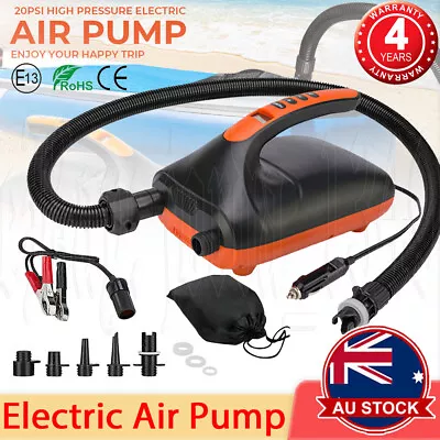 20PSI Dual Stage Electric Air Pump For Inflatable Boat SUP High Pressure 12V AU • $84.89