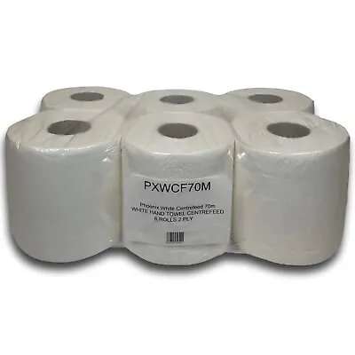 Phoenix White Centrefeed 70m Hand Towel 1 X 6 Rolls (2400 Sheets) • £9.99