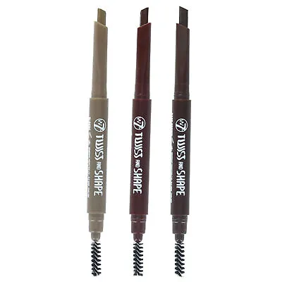 W7 Brow Liner Eyebrow Pencil Angled Twist & Shape Definer And Spoolie Comb Brush • £4.29