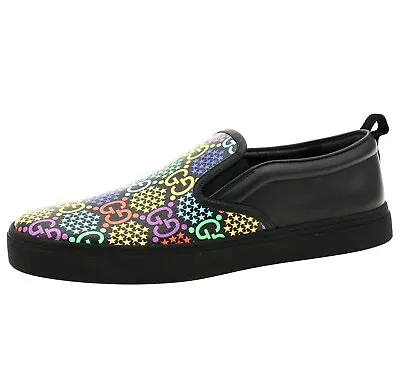 Gucci GG Supreme Psychedelic Black Slip-On Sneakers N1776 Size 10 G / 10.5 US • $680