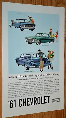 ★1961 Chevy Impala Brookwood Biscayne Original Vintage Advertisement Print Ad 61 • $9.99