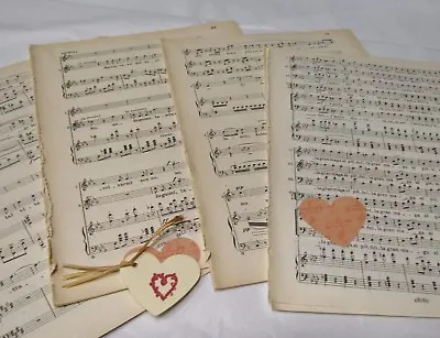 £3.99 • Buy 20 Sheets Vintage  Music Paper Decoupage Art Projects Crafting Junk Journal