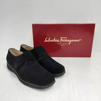 Salvatore Ferragamo Black Suede Shoes Size UK 6 RMF52-CN • £7.99