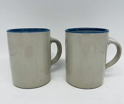 MA Hadley Coffe Mug Pair. No Design Painted On Either. 4” T Blue Accent EUC • $18