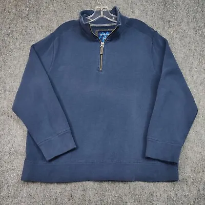 Martin + Osa Sweater Mens XL Navy Blue Performance Pullover 1/4 Zip Long Sleeve • $7.94