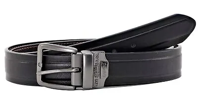 Levi's Men's 40MM Wide Reversible Belt Metal Buckle Black Brown • $22.99