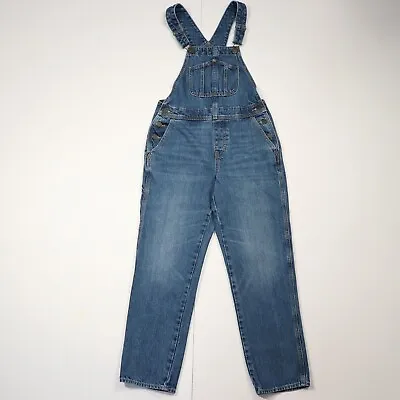 Old Navy Women's Jean Overalls Sz 0  Slouchy Straight Workwear Blue Denim Cotton • $21.41