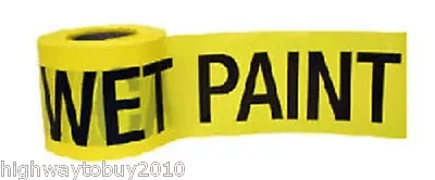 C H Hanson 16101 300' X 3  Yellow Vinyl WET PAINT Tape Ribbon - Pack Of 8 Rolls • $64.89