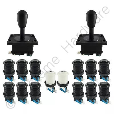 £29.99 • Buy 2 Player Arcade Control Kit 2 Bat Top Joysticks 14 Buttons Black JAMMA MAME Pi