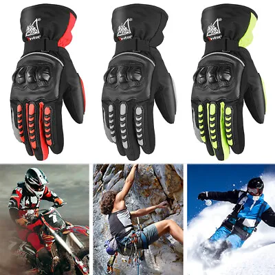 Motorcycle Gloves Winter Touchscreen Thermal Waterproof Windproof Riding Gloves • $17.93