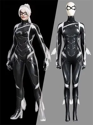 Marvel's Spider-Man 2 Felicia Black Cat Cosplay Jumpsuit Suit Tights Bodysuit • $64.40