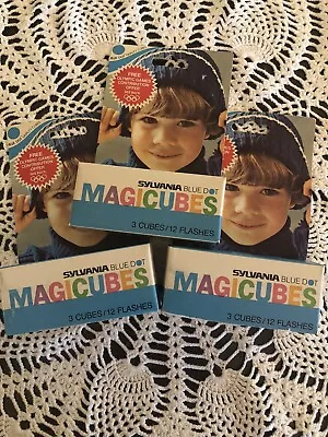 New Vintage  Sylvania Blue Dot Magicubes  3 Cubes/12 Flashes  Three Boxes. • $20