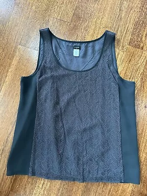 J Crew Embroidered Charcoal Grey Tank Women’s Sz 12 Shirt Top • $5.99