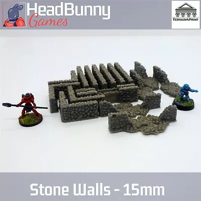 15mm Stone Walls Set Wargames Scatter Terrain UNPAINTED • £4.65