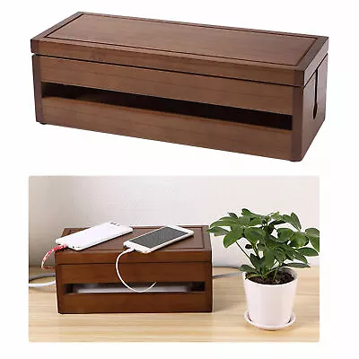 Cable Management Box 14.8 X 5.6 X 4.8 Inch Wooden Case Cable Organizer For • £26.14