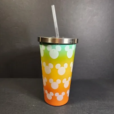 Disney Mickey Mouse Stainless Steel 19.8 Oz Travel Tumbler Rainbow - Used Clean • $9.95