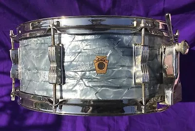 Ludwig Vintage 60s Super Classic  Snare Drum NICE! Gorgeous SKY BLUE SBP 5.5x14 • $649.99