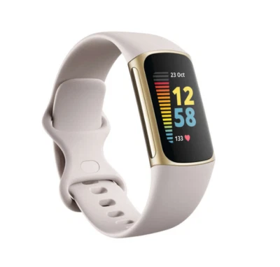 $195 • Buy Fitbit Charge 5 Fitness Tracker Lunar White - Free Delivery