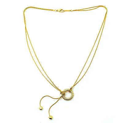 $1495 • Buy Jose Hess 18K Yellow Gold Diamonds Double Wrap Love Knot Necklace 11 Grams 15 