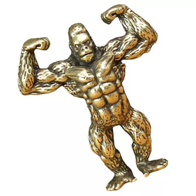 Gorilla Figurine Brass Gorilla Sculpture Gorilla Statue Desktop Brass Art Craft • $11.18